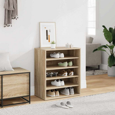 Vidaxl Shoe Cabinet Sonoma Oak 60X35X70 Cm Engineered Wood - image 1