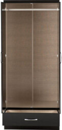 Seconique Nevada Mirrored 2 Door 1 Drawer Robe In Black Gloss Finish - thumbnail 5