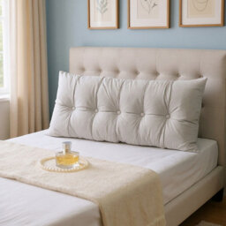 Living And Home Light Gray Washable Chenille Cushion Headboard Pillow, 150Cm W X 60Cm H - thumbnail 2