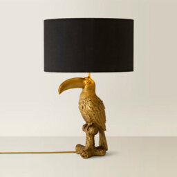 Valuelights Tuki Toucan Black With Gold Inner Shade Bronze Table Lamp With Bulb - thumbnail 3