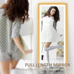 Dimming Full Length Mirror W/ Lights Oak - thumbnail 4