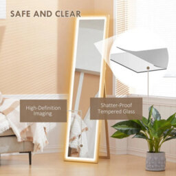 Dimming Full Length Mirror W/ Lights Oak - thumbnail 5
