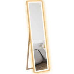 Dimming Full Length Mirror W/ Lights Oak