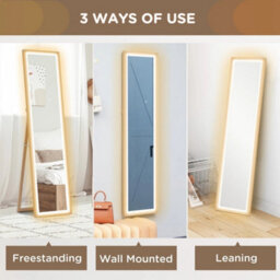 Dimming Full Length Mirror W/ Lights Oak - thumbnail 3