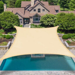Introll Premium Int 185Gsm 600Gram Sun Shade Sail - Water Proof - Beige - 4X4X4 Triangle - thumbnail 6