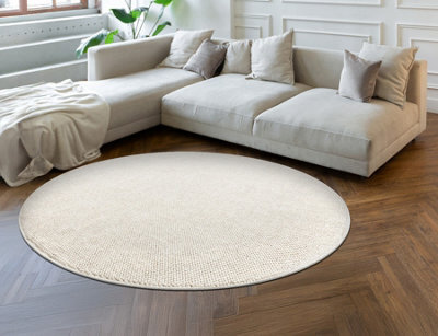 RugsX Carpet Casablanca Loom Circle Cream, Loop, Soft Indoor & Outdoor Circle 80 Cm - image 1