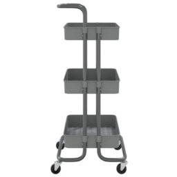 Vidaxl 3-Tier Kitchen Trolley Grey 42X35X85 Cm Iron And Abs Kitchen Trolleys - thumbnail 4