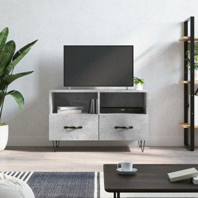Walplus Tv Cabinet Concrete Grey 80X36X50 Cm Engineered Wood - image 1