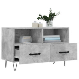 Walplus Tv Cabinet Concrete Grey 80X36X50 Cm Engineered Wood - thumbnail 4
