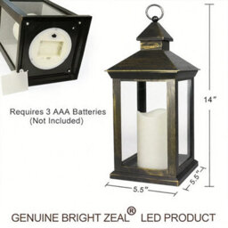 Bright Zeal Set Of Two Gold 35Cm Tall Decorative Candle Lanterns - thumbnail 6