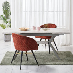 Life Interiors Set Of 2 Red Vittorio Velvet Dining Chairs With Black Metal Legs, Quilted Design Modern Accent Chair - thumbnail 7