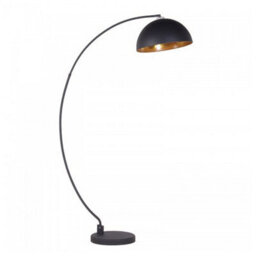 CGC Lighting Cgc Mina Matt Black & Distressed Gold Extra Large Curved Lamp - thumbnail 2