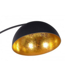 CGC Lighting Cgc Mina Matt Black & Distressed Gold Extra Large Curved Lamp - thumbnail 4