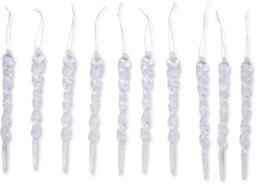 Festive Fix Icicle Christmas Tree Decorations 10 Pack 12Cm Glitter Twisted Baubles Hanging Ornaments For Xmas Tree Wedding Party Home Decor - thumbnail 7