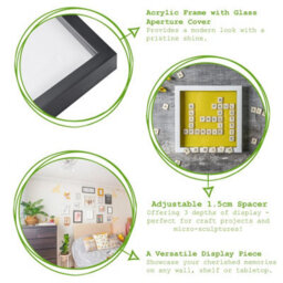 "Nicola Spring A5 (6 X 8"") Photo Frames - White/white Mount - 3D Picture Frame Box Portrait Display Case (23.5 X 17Cm) Set Of 5" - thumbnail 2