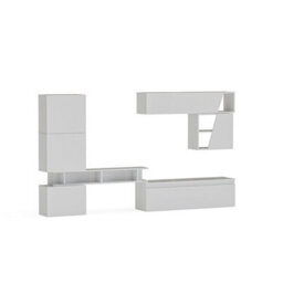 Decorotika Bucharest Moduler Modern Tv Unit Wall Mount Customizable Layout High Gloss White - thumbnail 4