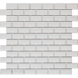 GoodHome Trentie White Polished Gloss Flat Ceramic Mosaic Tile Sheet, (L)300mm (W)300mm - thumbnail 2