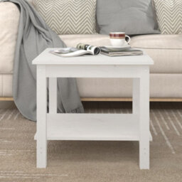 Berkfield Coffee Table White 50X50X45 Cm Solid Wood Pine