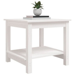 Berkfield Coffee Table White 50X50X45 Cm Solid Wood Pine - thumbnail 4