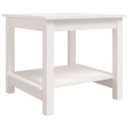 Berkfield Coffee Table White 50X50X45 Cm Solid Wood Pine - thumbnail 2