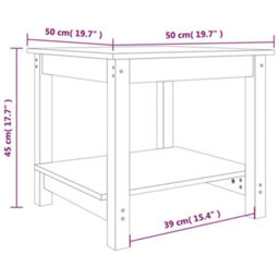 Berkfield Coffee Table White 50X50X45 Cm Solid Wood Pine - thumbnail 7
