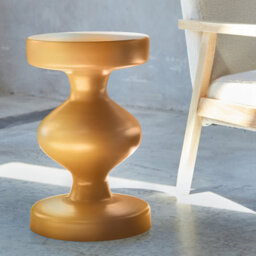 Sweeek - Metal Side Table Mustard Yellow 29.5X29.5X48.5 Cm - Hawa - thumbnail 3