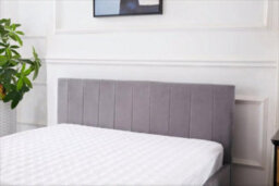 Kosy Koala Ottoman Bed Gas Lift Storage Grey 4Ft6 Double Line Pattern Velvet Bedroom - thumbnail 3