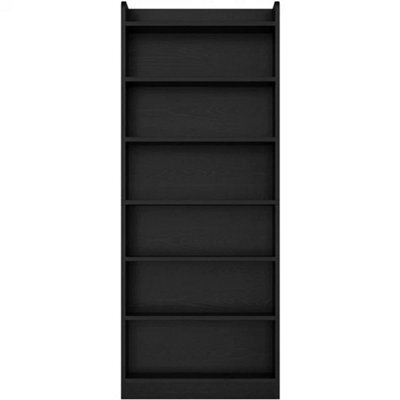 Open 7-Layer Bookshelf Simple Tall Bookcase With Top Open Compartment Black - image 1