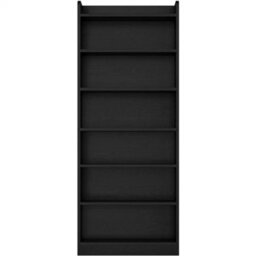 Open 7-Layer Bookshelf Simple Tall Bookcase With Top Open Compartment Black - thumbnail 5