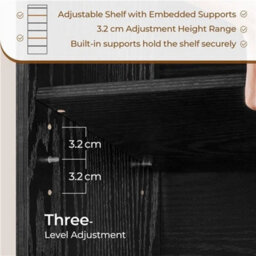 Open 7-Layer Bookshelf Simple Tall Bookcase With Top Open Compartment Black - thumbnail 3