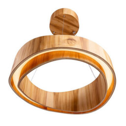 Luminosa Lighting Elstead Horizon 60Cm Cylindrical Pendant Ceiling Light Teak - thumbnail 3