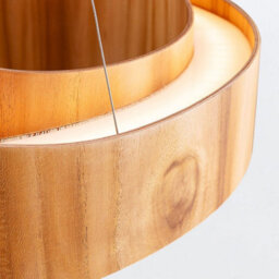 Luminosa Lighting Elstead Horizon 60Cm Cylindrical Pendant Ceiling Light Teak - thumbnail 4