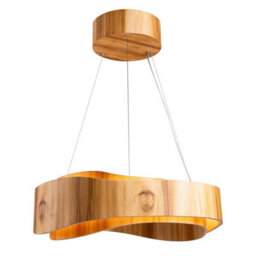 Luminosa Lighting Elstead Horizon 60Cm Cylindrical Pendant Ceiling Light Teak