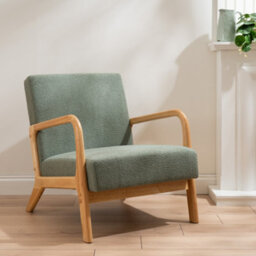 Scottish Everlastings Ltd. Scottish Everlastings Light Green Boucle Chair (Curved Arms) - thumbnail 1