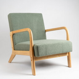 Scottish Everlastings Ltd. Scottish Everlastings Light Green Boucle Chair (Curved Arms) - thumbnail 2
