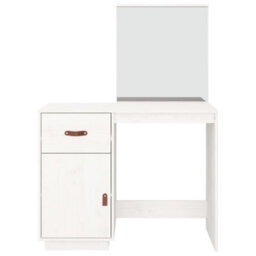 Berkfield Dressing Table White 95X50X134 Cm Solid Wood Pine - thumbnail 6