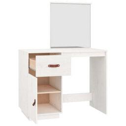 Berkfield Dressing Table White 95X50X134 Cm Solid Wood Pine - thumbnail 8