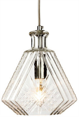 Luminosa Lighting Luminosa Decanter 1 Light Ceiling Pendant Chrome, Clear Decorative Glass, E14