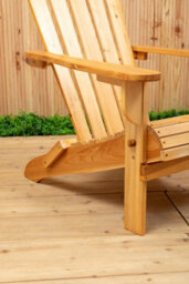 Orsina Natural Finish Chair, Water-Resistance Indoor Armchair, Sleek Garden Chair, Sustainable Lawn Chair - thumbnail 4