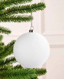 Werchristmas Set Of 9 Velvet Baubles, White, 10 Cm - thumbnail 5