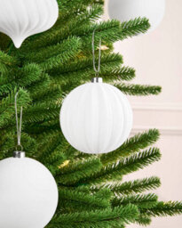 Werchristmas Set Of 9 Velvet Baubles, White, 10 Cm - thumbnail 4
