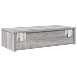 Berkfield Wall Shelf With Drawers Grey Sonoma 60X26.5X15 Cm Engineered Wood - thumbnail 6