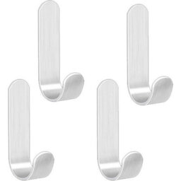 Hooks Stainless Steel Adhesive Hooks Pack Of 4 Self Adhesive Towel Holders Stainless Steel Hooks - thumbnail 1