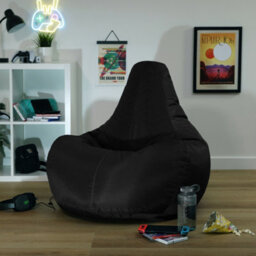 Icon Dalton High Back Adult Gaming Indoor Outdoor Bean Bag Chair, Black - thumbnail 2