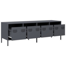Berkfield Tv Cabinet Anthracite 135X39X43.5 Cm Cold-Rolled Steel - thumbnail 5