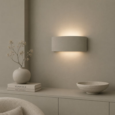 Valuelights Vincent Moss Green Curved Ceramic Flush Wall Sconce Light With Bulb - image 1