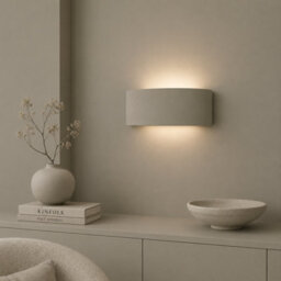 Valuelights Vincent Moss Green Curved Ceramic Flush Wall Sconce Light With Bulb