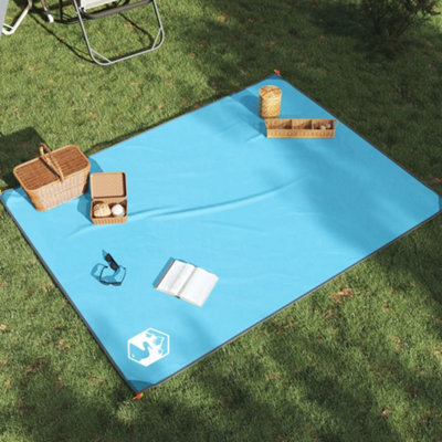 Picnic Blanket With Pegs Blue 205X155 Cm - image 1