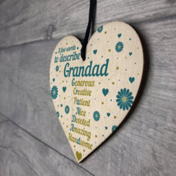 Red Ocean Birthday Gifts For Grandad From Grandchildren Grandparent Gifts Fathers Day Wood Heart Thank You Gift For Him - thumbnail 7