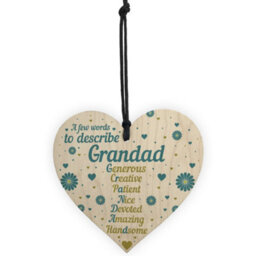 Red Ocean Birthday Gifts For Grandad From Grandchildren Grandparent Gifts Fathers Day Wood Heart Thank You Gift For Him - thumbnail 5